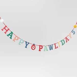 6' Fabric 'Happy Pawlidays' Decorative Christmas Wall Garland
- Wondershop